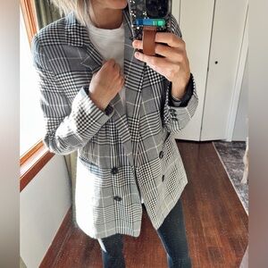 Cotton On Black and White Plaid Blazer